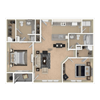 2 Bedrooms C and 2 Bathrooms Floor Plans 2 Bedrooms C and 2 Bathrooms Floor Plans at The Mark at Dulles Station, Virginia, 20171